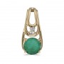 14k Yellow Gold Round Emerald And Diamond Pendant