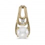 14k Yellow Gold Pearl And Diamond Pendant