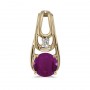 14k Yellow Gold Round Ruby And Diamond Pendant