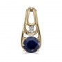 14k Yellow Gold Round Sapphire And Diamond Pendant