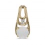 14k Yellow Gold Round Opal And Diamond Pendant