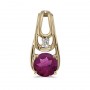 14k Yellow Gold Round Rhodolite Garnet And Diamond Pendant