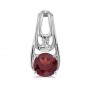 14k White Gold Round Garnet And Diamond Pendant