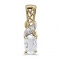 14k Yellow Gold Oval White Topaz And Diamond Pendant