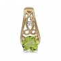 14k Yellow Gold Round Peridot And Diamond Pendant