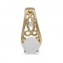 14k Yellow Gold Round Opal And Diamond Pendant