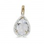 14k Yellow Gold Pear White Topaz Pendant