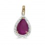 14k Yellow Gold Pear Ruby Pendant