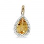 14k Yellow Gold Pear Citrine Pendant