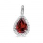 14k White Gold Pear Garnet Pendant