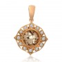 14K Rose Gold 6.5 mm Round Morganite and Diamond Fashion Pendant