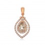 14K Rose Gold 7x5 mm Pear Morganite and Diamond Fashion Pendant