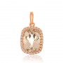 14K Rose Gold 9X7 mm Oval Morganite and AA Diamond Fashion Pendant