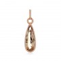 14K Rose Gold 20x7 mm Pear Shape Morganite and AA Diamond Long Fashion Pendant