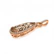 14K Rose Gold 20x7 mm Pear Shape Morganite and AA Diamond Long Fashion Pendant