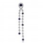 14K White Gold Long Dangling Sapphire and Diamond Precious Pendant