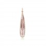 14K Rose Gold Elongated Pear White Topaz and Diamond Semi Precious Pendant