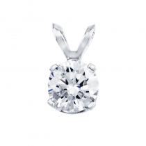 14K White Gold .40 Ct Diamond Solitaire Pendant