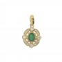 14K Yellow Gold Petite Precious Oval Emerald and Diamond Pendant
