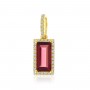 14K Yellow Gold Emerald-Cut Garnet and Diamond Petite Semi Precious Pendant