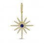 14K Yellow Gold Precious Sapphire and Diamond Starburst Pendant