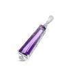 14K White Gold Fancy Cut Amethyst and Diamond Semi Precious Pendant