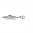 14K White Gold Precious Sapphire and Diamond Marquis Shape Pendant