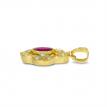 14K Yellow Gold Oval Ruby and Diamond Precious Pendant