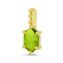 14K Yellow Gold Hexagon Peridot Beaded Pendant
