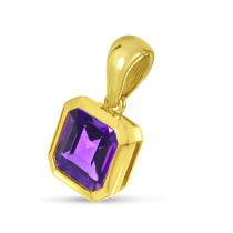 14K Yellow Gold Octagon Amethyst Pendant
