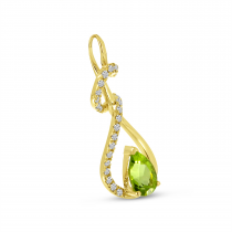 14K Yellow Gold Teardrop Semi Precious Pear Diamond Pendant