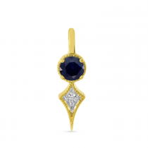 14K Yellow Gold Sapphire and Diamond Pendant