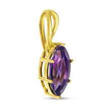 14K Yellow Gold Marquise Amethyst Twist Bale Pendant