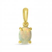 14K Yellow Gold Oval Opal Pendant