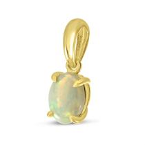14K Yellow Gold Oval Opal Pendant