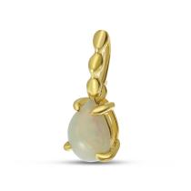 14K Yellow Gold Pear Opal Beaded Bale Pendant
