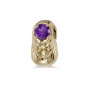 10k Yellow Gold Round Amethyst Baby Bootie Pendant