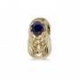 10k Yellow Gold Round Sapphire Baby Bootie Pendant