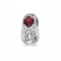 10k White Gold Round Garnet Baby Bootie Pendant