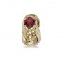 14k Yellow Gold Round Garnet Baby Bootie Pendant