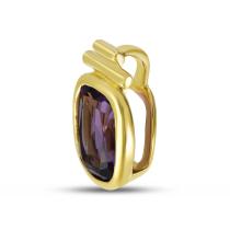 14K Yellow Gold Cushion Amethyst Pendant