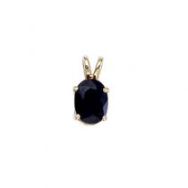 14K Yellow Gold Oval Sapphire Pendant