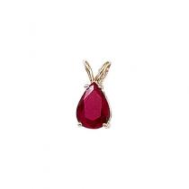 14K Yellow Gold Pear Ruby Pendant
