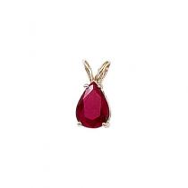 14K Yellow Gold Pear Ruby Pendant