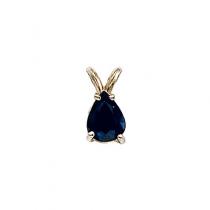 14K Yellow Gold Pear Sapphire Pendant