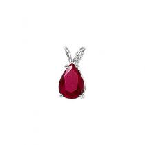 14K White Gold Pear Emerald Pendant