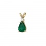 14K Yellow Gold Pear Emerald and Diamond Pendant