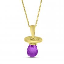 14K Yellow Gold Synthetic Garnet Hushabye Pendant