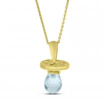 14K Yellow Gold Synthetic Garnet Hushabye Pendant