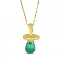 14K Yellow Gold Synthetic Garnet Hushabye Pendant